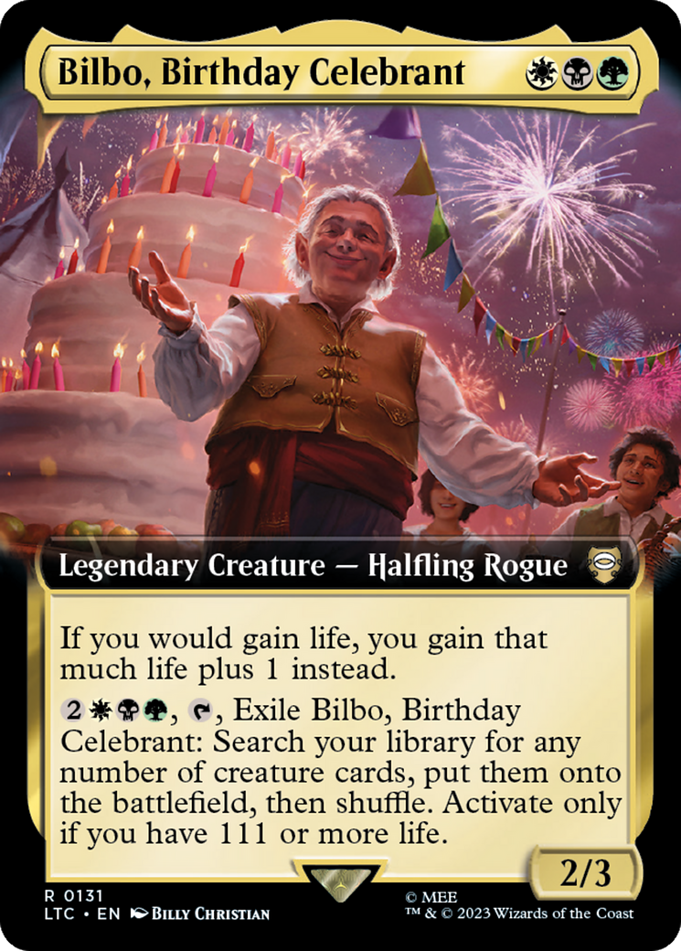 Bilbo, Birthday Celebrant (Extended Art) [The Lord of the Rings: Tales of Middle-Earth Commander] | Exor Games Bridgewater