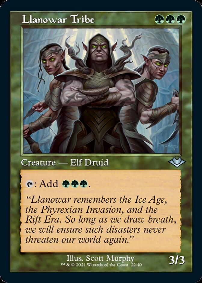 Llanowar Tribe (Retro Foil Etched) [Modern Horizons] | Exor Games Bridgewater