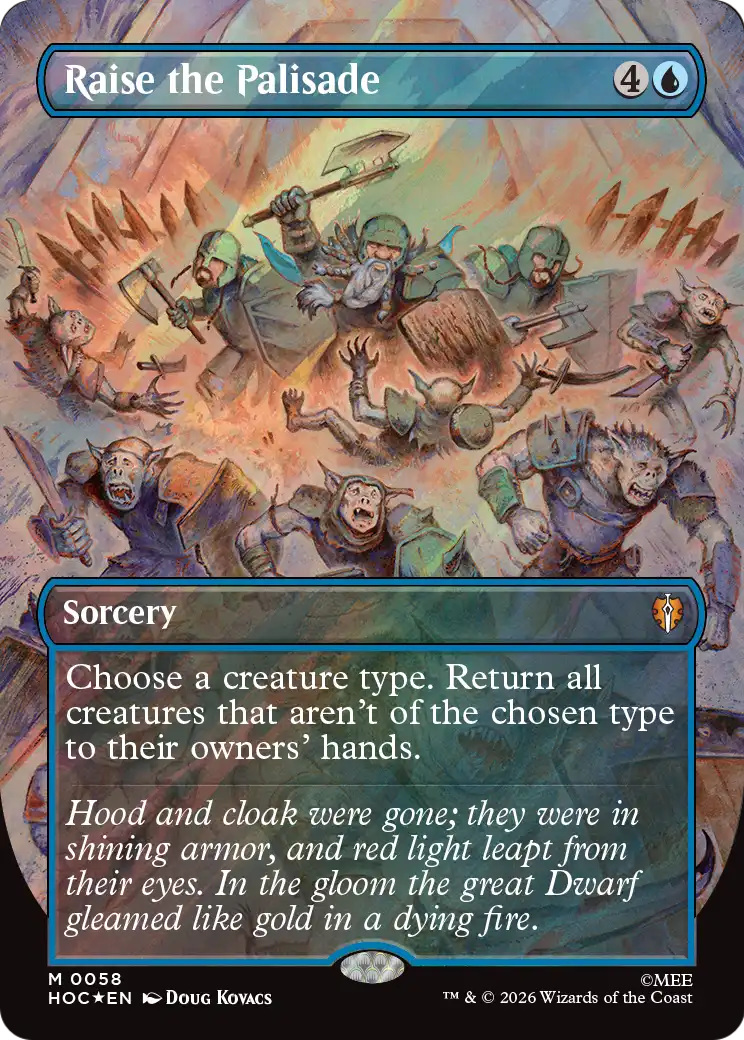 Raise the Palisade (Borderless) (Surge Foil) [The Hobbit: Eternal-Legal] | Exor Games Bridgewater