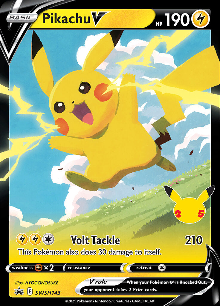 Pikachu V (SWSH143) (Celebrations) [Sword & Shield: Black Star Promos] | Exor Games Bridgewater