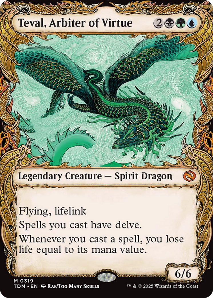 Teval, Arbiter of Virtue (Showcase) [Tarkir: Dragonstorm] | Exor Games Bridgewater