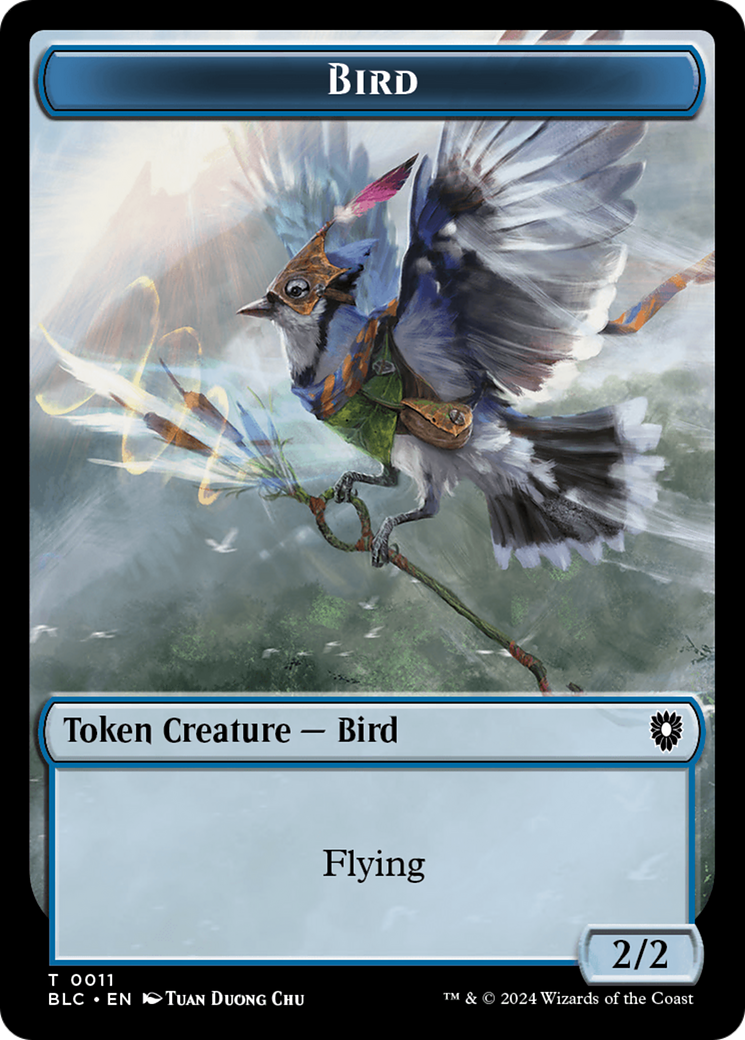 Bird (011) // Shark Double-Sided Token [Bloomburrow Commander Tokens] | Exor Games Bridgewater