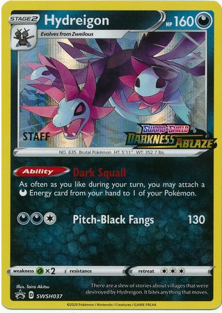 Hydreigon (SWSH037) (Staff Prerelease Promo) [Sword & Shield: Black Star Promos] | Exor Games Bridgewater