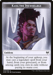 Human Warrior // Kaya, the Inexorable Emblem Double-Sided Token [Kaldheim Tokens] | Exor Games Bridgewater