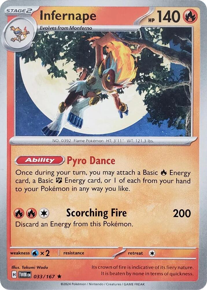 Infernape (033/167) (Theme Deck Exclusive) [Scarlet & Violet: Twilight Masquerade] | Exor Games Bridgewater