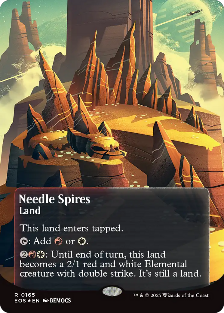Needle Spires (0165) (Borderless) (Galaxy Foil) [Edge of Eternities: Stellar Sights] | Exor Games Bridgewater