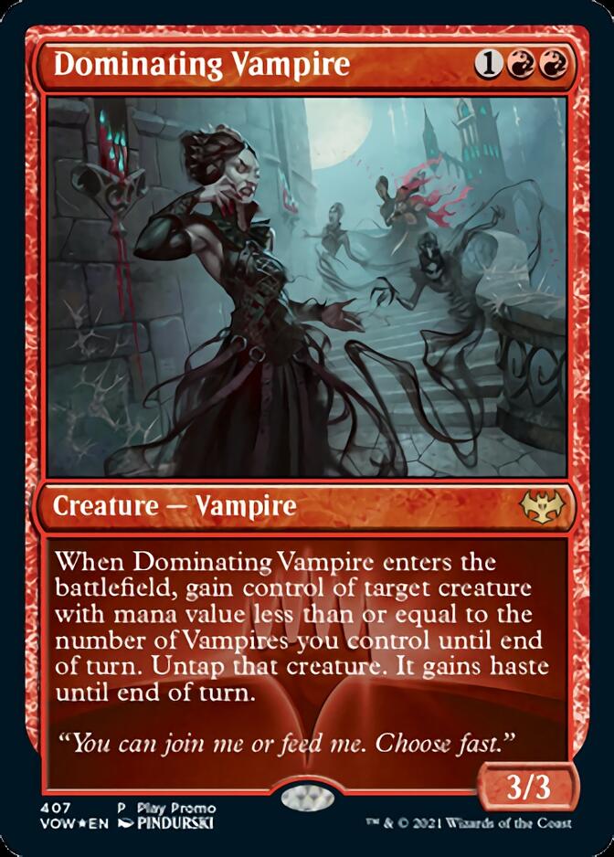 Dominating Vampire (Play Promo) [Innistrad: Crimson Vow Promos] | Exor Games Bridgewater