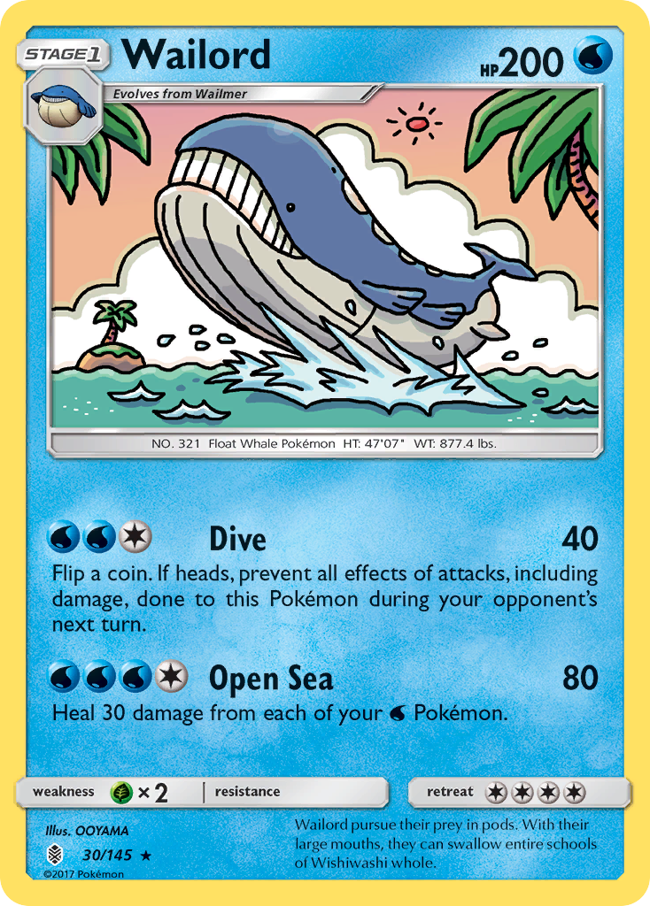 Wailord (30/145) [Sun & Moon: Guardians Rising] | Exor Games Bridgewater