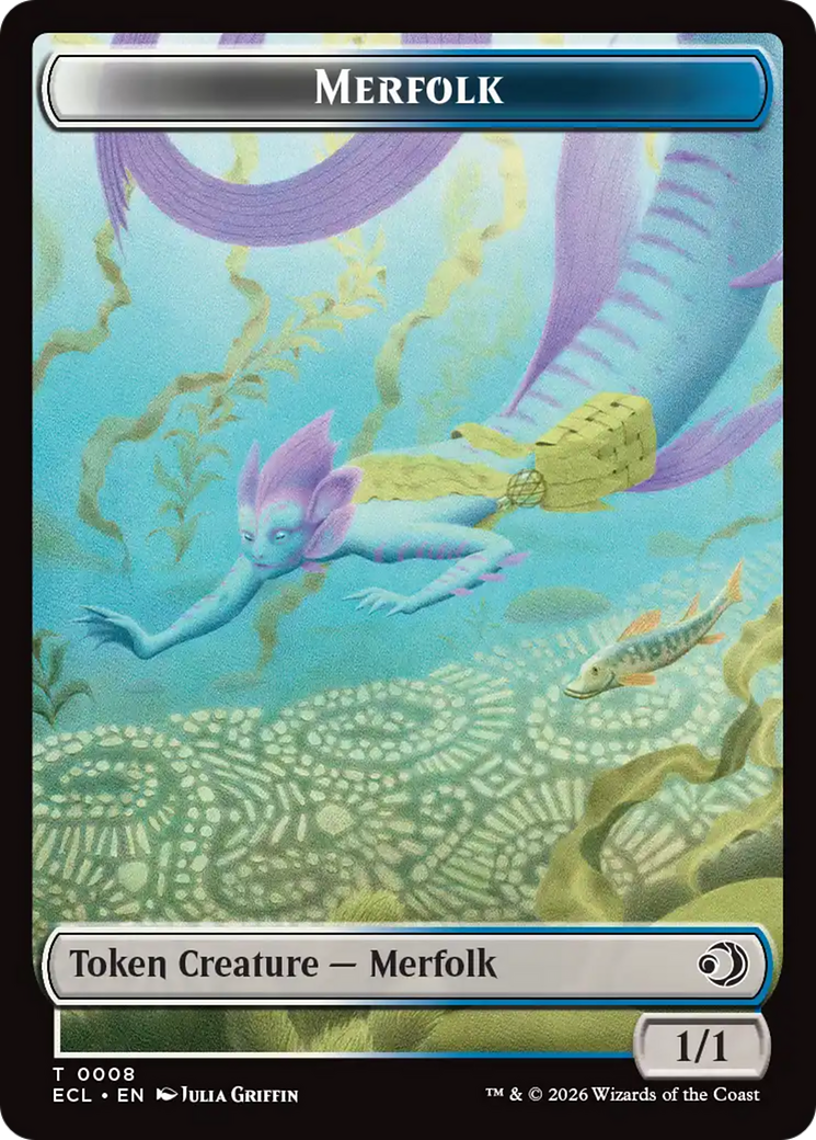 Merfolk // Worm Double-Sided Token [Lorwyn Eclipsed Tokens] | Exor Games Bridgewater