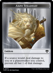 Ajani Steadfast Emblem // Wizard Double-Sided Token [Commander Masters Tokens] | Exor Games Bridgewater