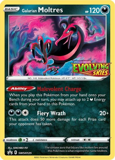 Galarian Moltres (SWSH125) (Prerelease Promo) [Sword & Shield: Black Star Promos] | Exor Games Bridgewater