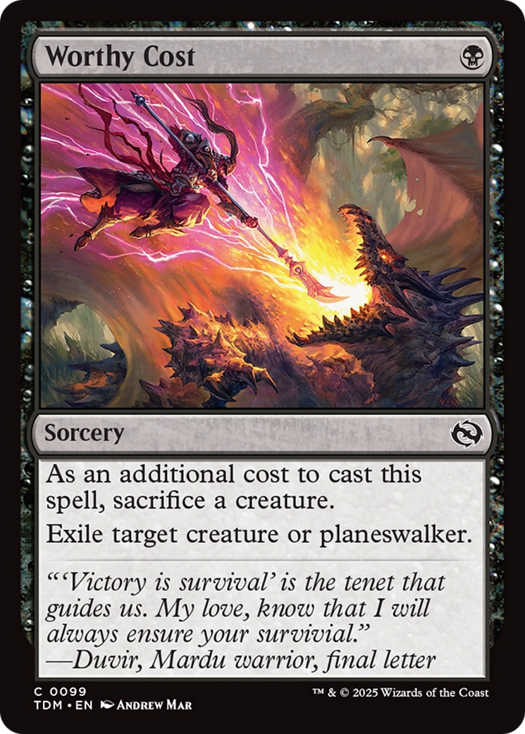 Worthy Cost [Tarkir: Dragonstorm] | Exor Games Bridgewater