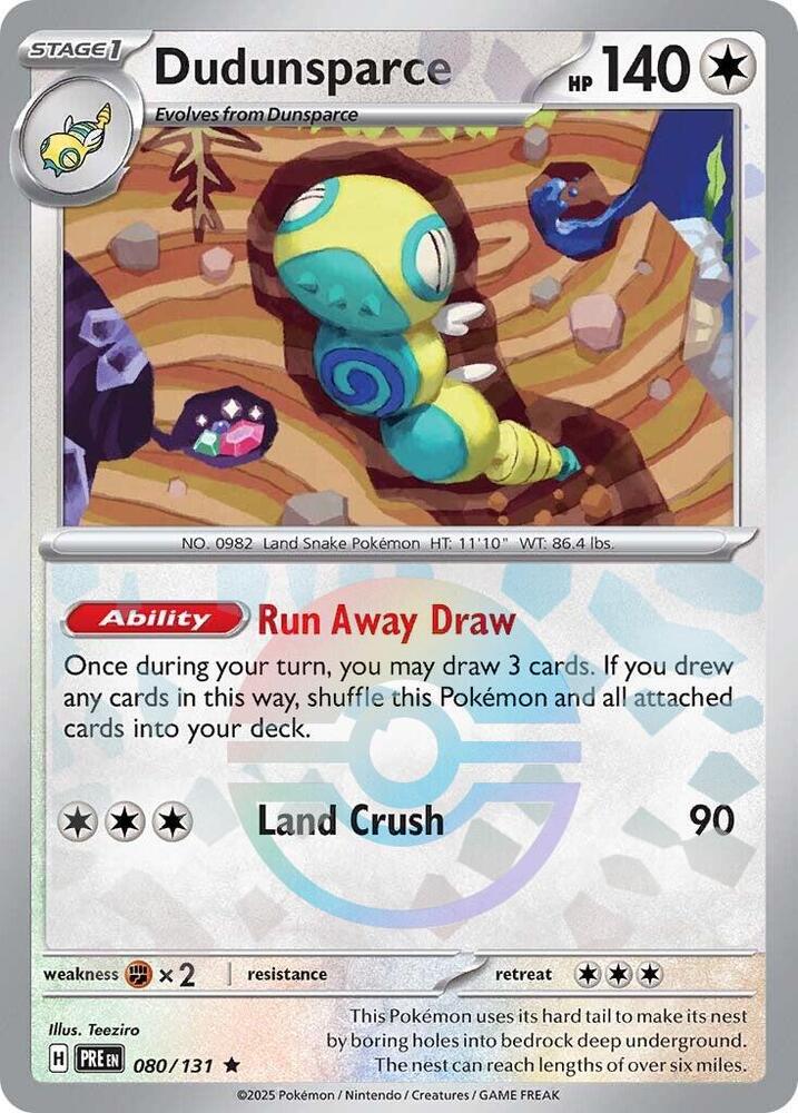 Dudunsparce (080/131) (Poke Ball Pattern) [Scarlet & Violet: Prismatic Evolutions] | Exor Games Bridgewater