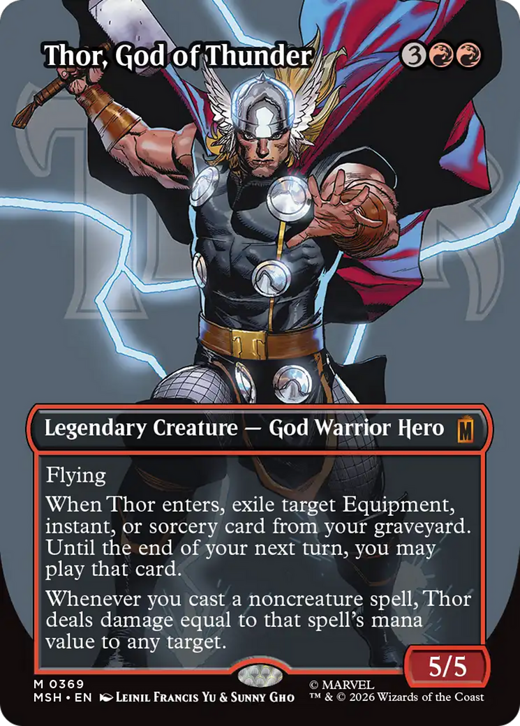 Thor, God of Thunder (Borderless) (0369) [Marvel Super Heroes] | Exor Games Bridgewater