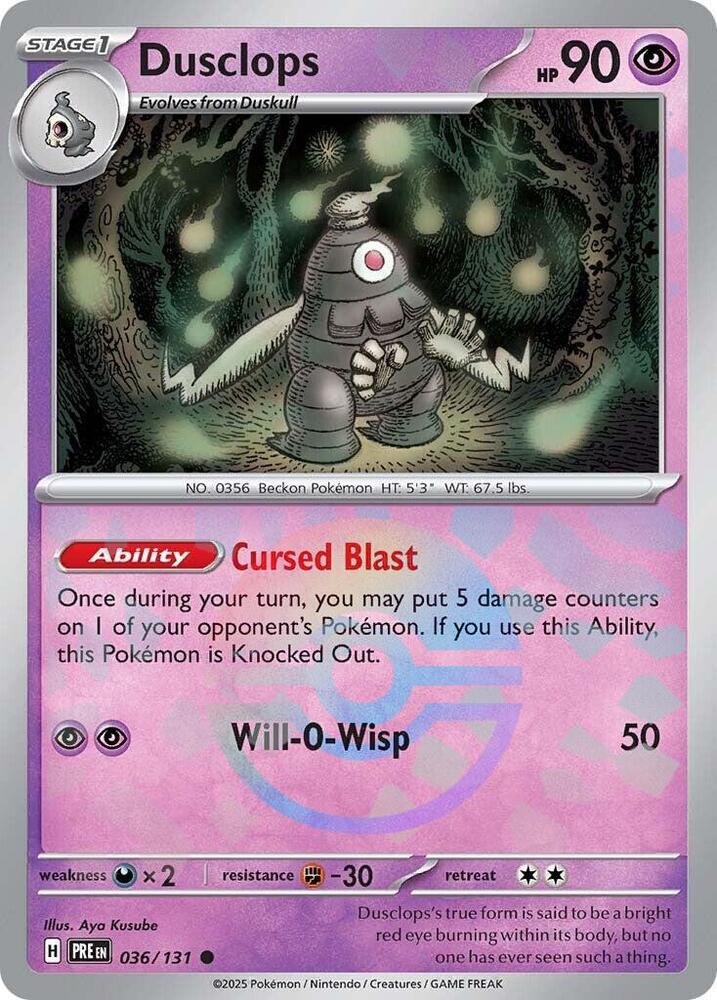 Dusclops (036/131) (Poke Ball Pattern) [Scarlet & Violet: Prismatic Evolutions] | Exor Games Bridgewater