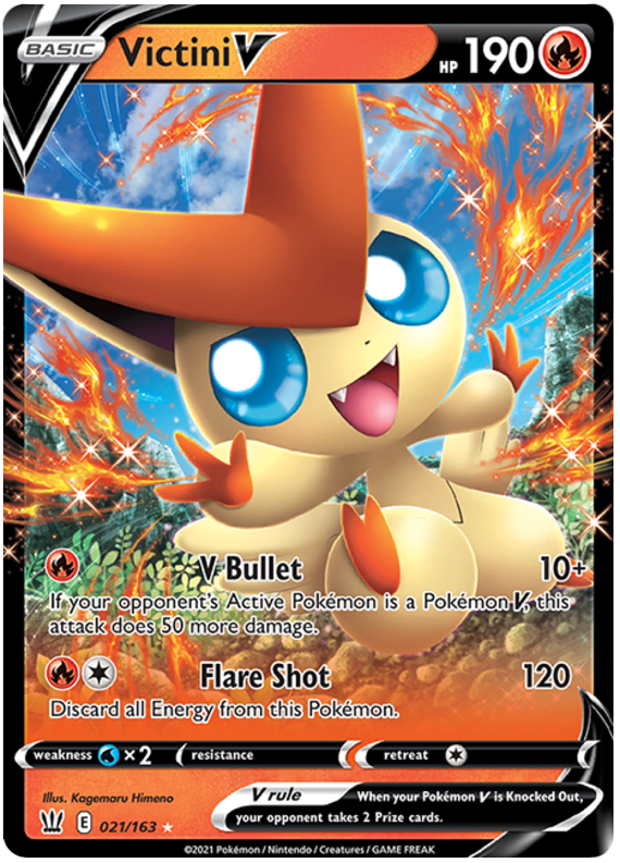 Victini V (021/163) [Sword & Shield: Battle Styles] | Exor Games Bridgewater