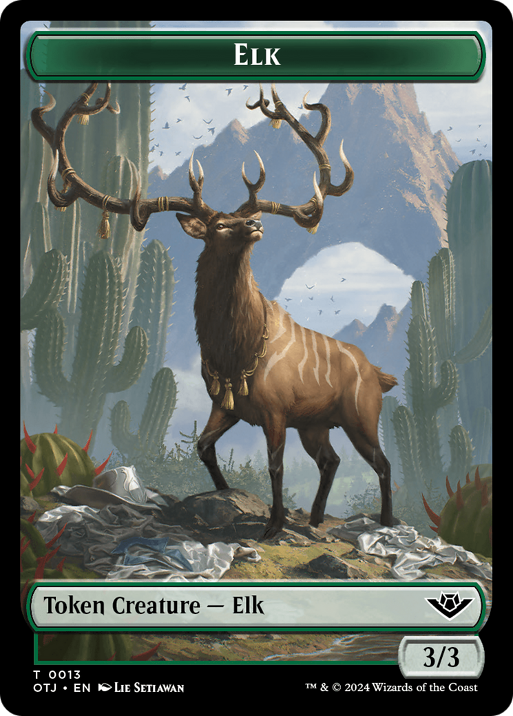 Elk Token [Outlaws of Thunder Junction Tokens] | Exor Games Bridgewater