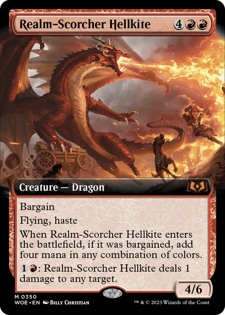 Realm-Scorcher Hellkite (Extended Art) [Wilds of Eldraine] | Exor Games Bridgewater