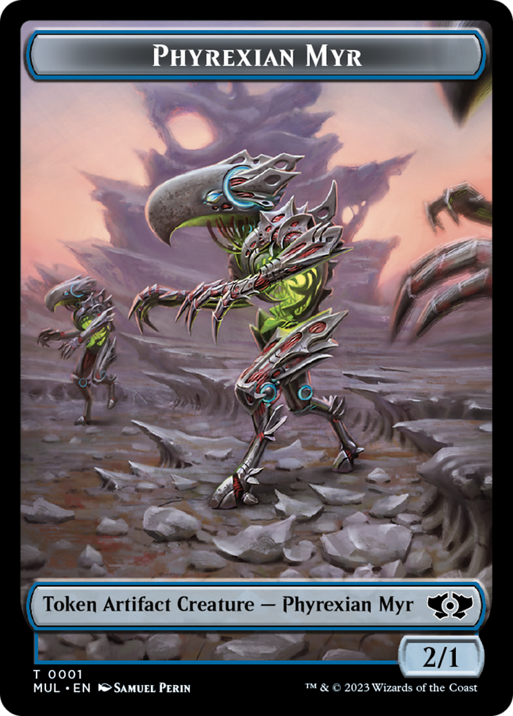 Phyrexian Myr // Teferi's Talent Emblem Double-Sided Token [March of the Machine Tokens] | Exor Games Bridgewater