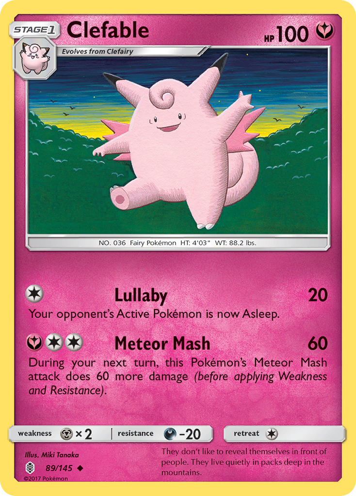 Clefable (89/145) [Sun & Moon: Guardians Rising] | Exor Games Bridgewater