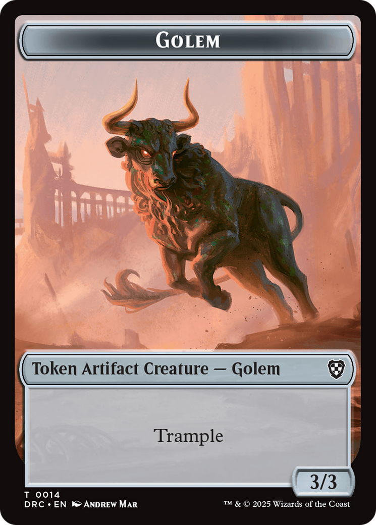 Golem (0014) // Thopter (0010) Double-Sided Token [Aetherdrift Tokens] | Exor Games Bridgewater
