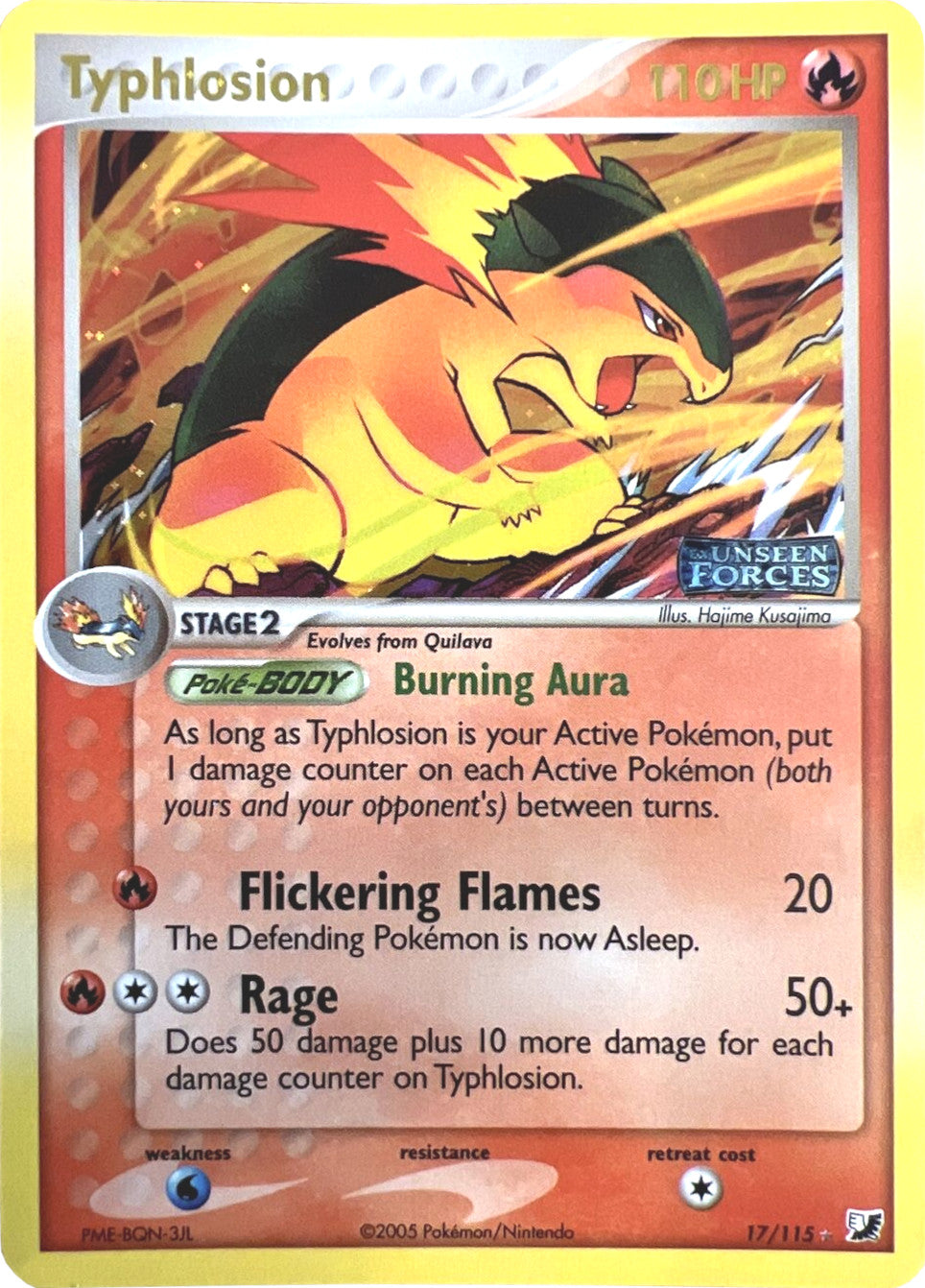 Typhlosion (17/115) (Stamped) [EX: Unseen Forces] | Exor Games Bridgewater