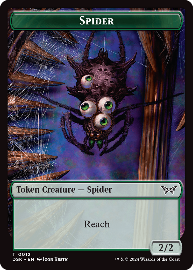 Insect (0013) // Spider Double-Sided Token [Duskmourn: House of Horror Tokens] | Exor Games Bridgewater