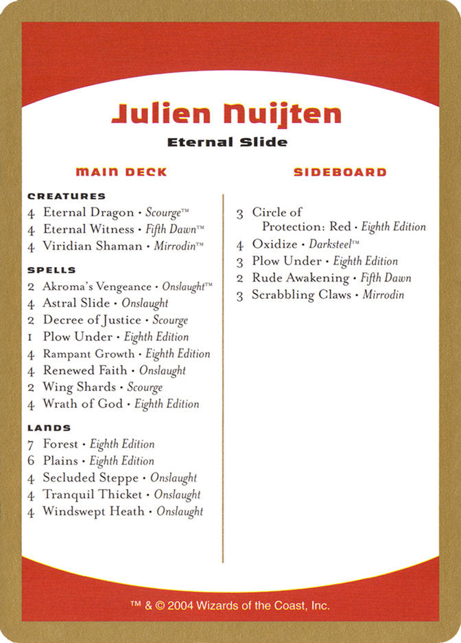 Julien Nuijten Decklist [World Championship Decks 2004] | Exor Games Bridgewater