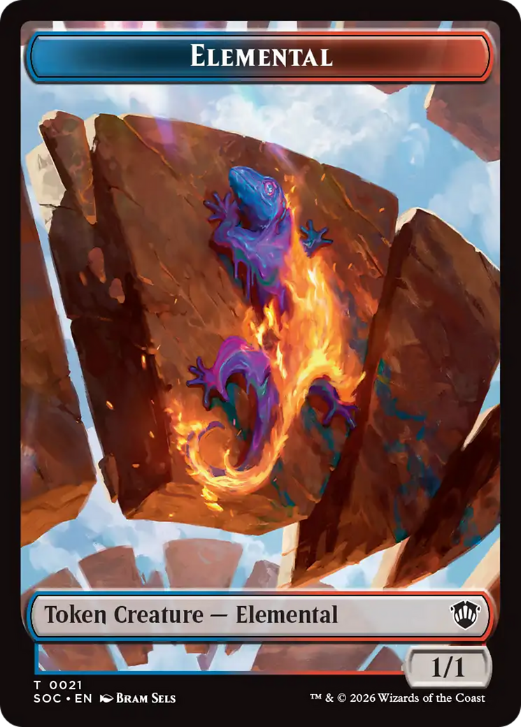 Elemental (0021) // Phyrexian Myr Double-Sided Token [Secrets of Strixhaven Commander Tokens] | Exor Games Bridgewater
