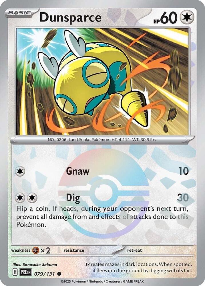 Dunsparce (079/131) (Poke Ball Pattern) [Scarlet & Violet: Prismatic Evolutions] | Exor Games Bridgewater