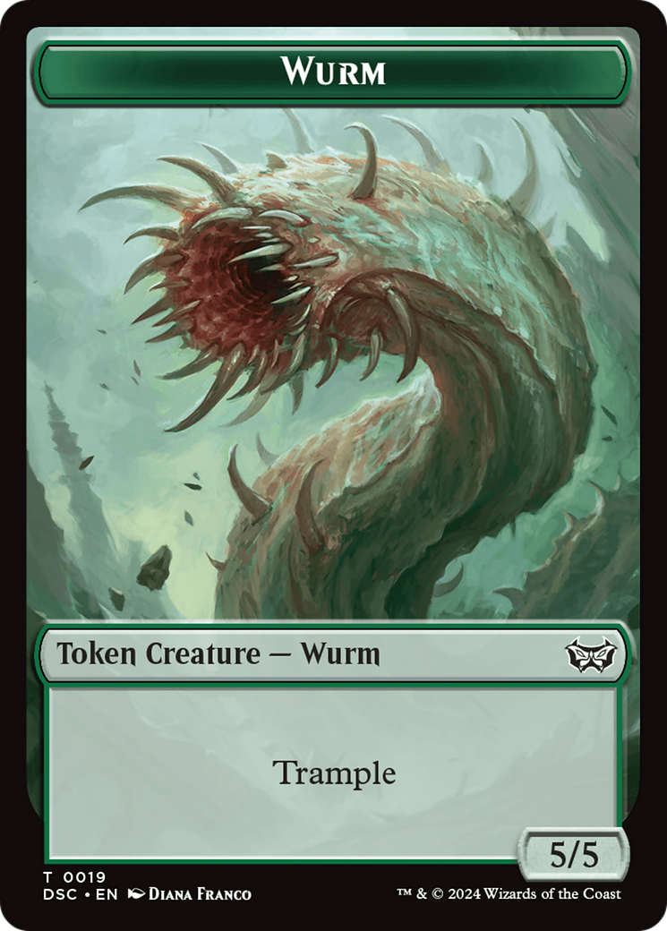 Wurm (0019) // Manifest Double-Sided Token [Duskmourn: House of Horror Commander Tokens] | Exor Games Bridgewater