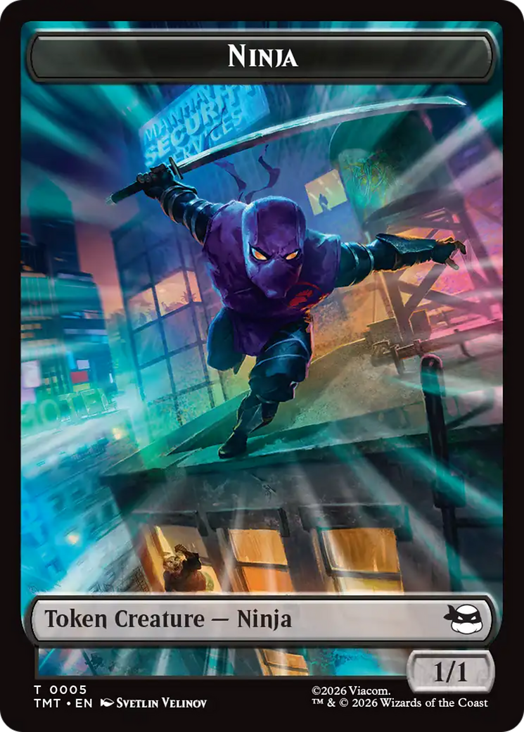 Treasure // Ninja Double-Sided Token [Teenage Mutant Ninja Turtles Commander Tokens] | Exor Games Bridgewater