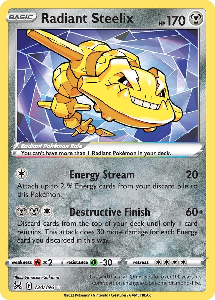 Radiant Steelix (124/196) [Sword & Shield: Lost Origin] | Exor Games Bridgewater