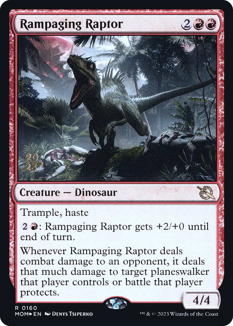 Rampaging Raptor [March of the Machine Prerelease Promos] | Exor Games Bridgewater