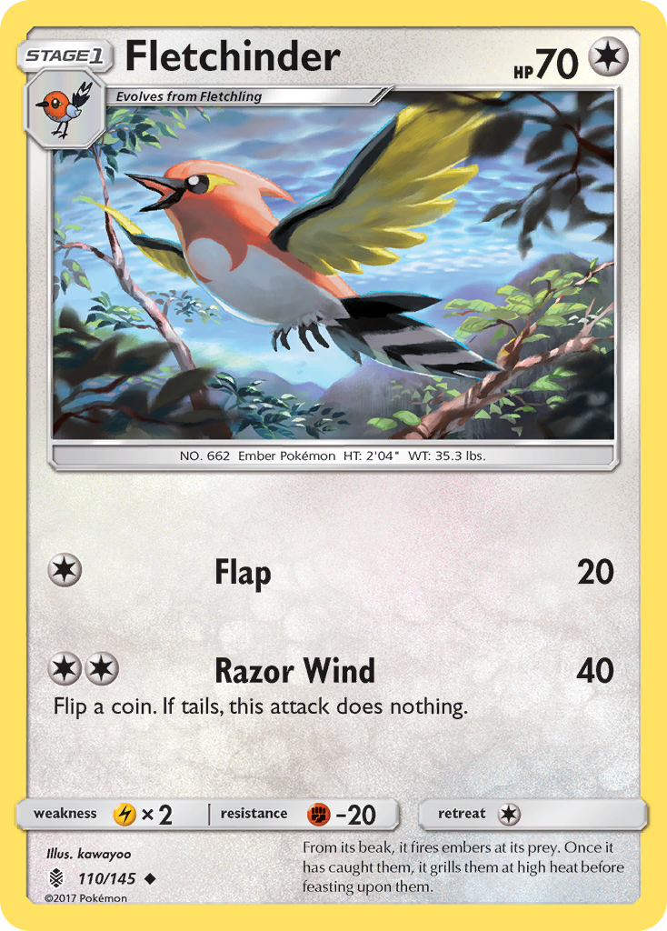 Fletchinder (110/145) [Sun & Moon: Guardians Rising] | Exor Games Bridgewater