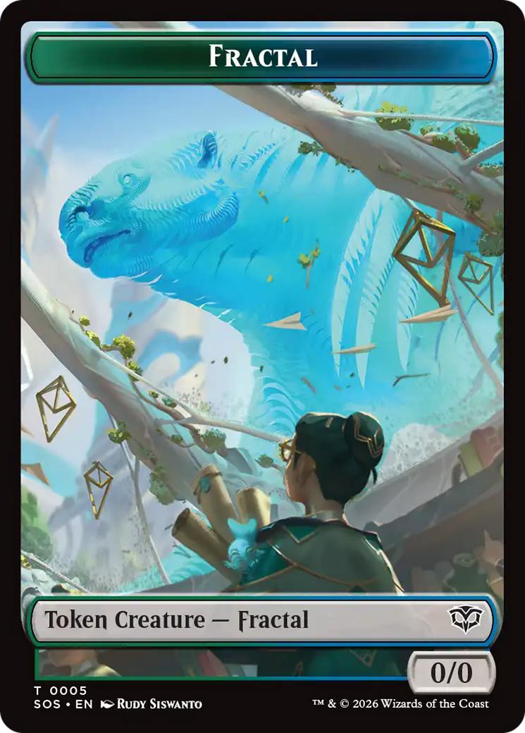 Boar // Fractal (0005) Double-Sided Token [Secrets of Strixhaven Commander Tokens] | Exor Games Bridgewater