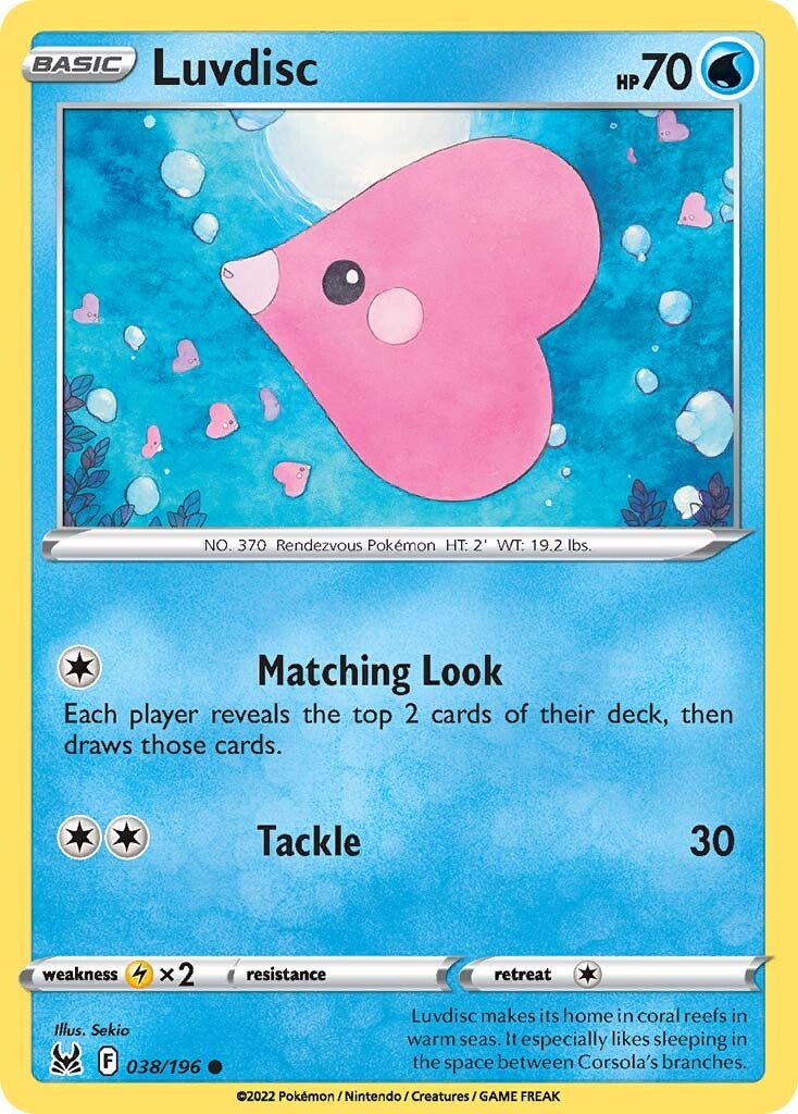 Luvdisc (038/196) [Sword & Shield: Lost Origin] | Exor Games Bridgewater