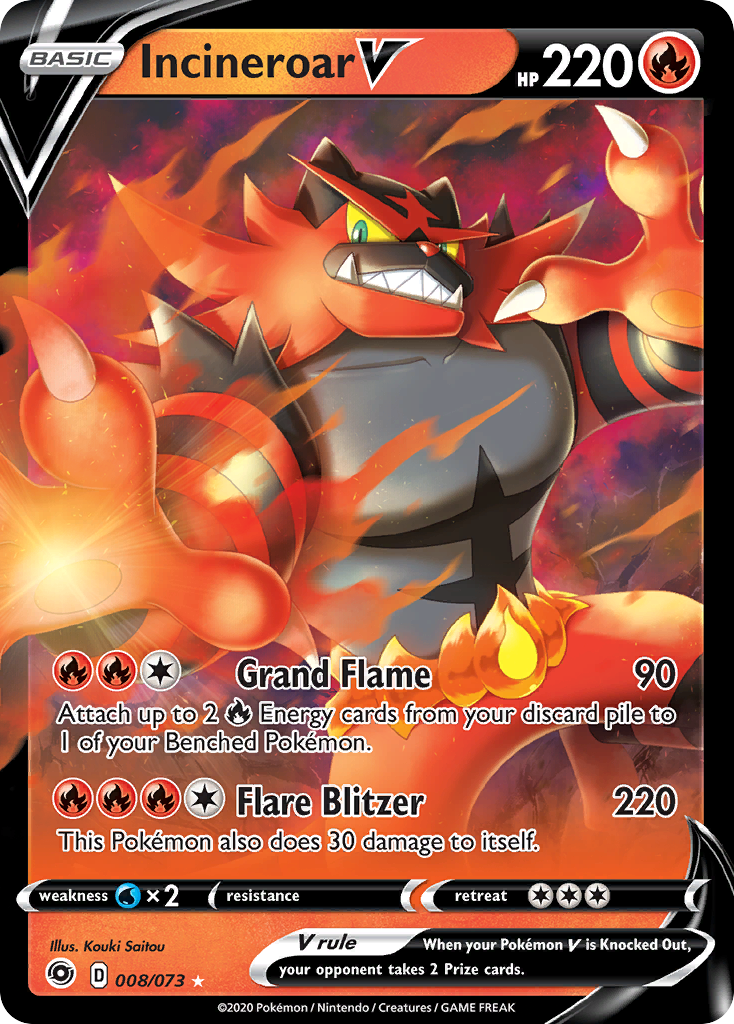 Incineroar V (008/073) [Sword & Shield: Champion's Path] | Exor Games Bridgewater