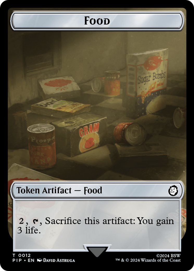 Warrior // Food (0012) Double-Sided Token [Fallout Tokens] | Exor Games Bridgewater