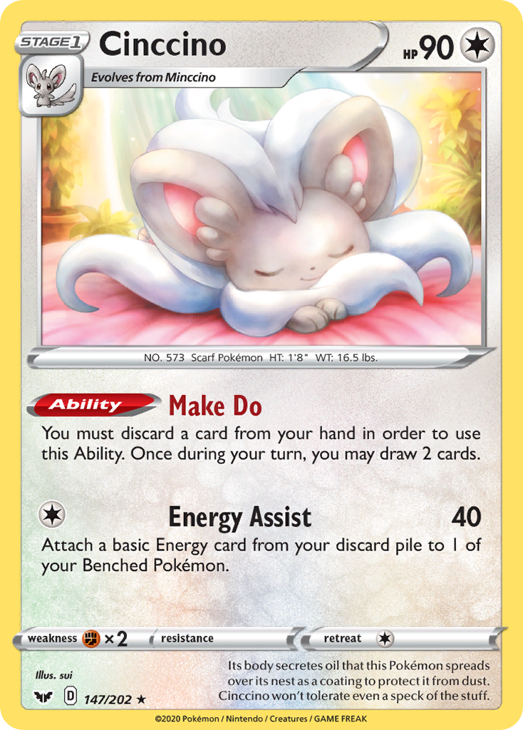 Cinccino (147/202) [Sword & Shield: Base Set] | Exor Games Bridgewater