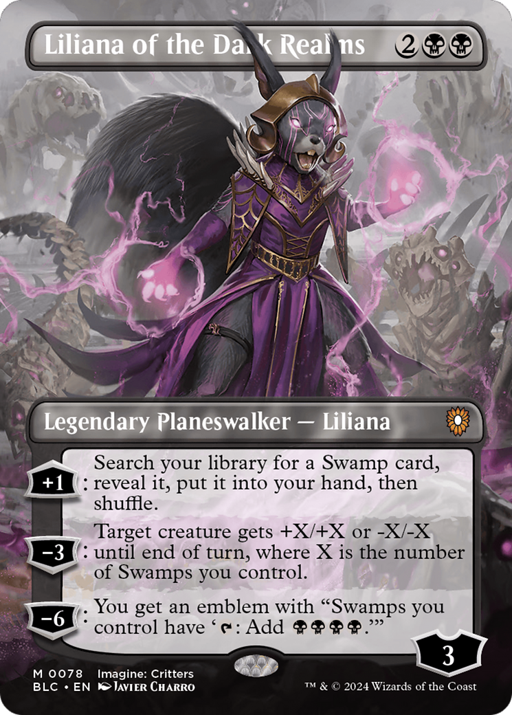 Liliana of the Dark Realms (Borderless) [Bloomburrow Commander] | Exor Games Bridgewater