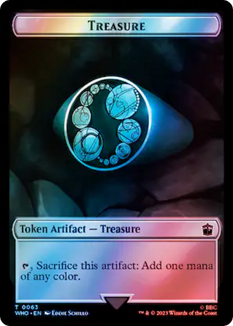 Alien Angel // Treasure (0063) Double-Sided Token (Surge Foil) [Doctor Who Tokens] | Exor Games Bridgewater