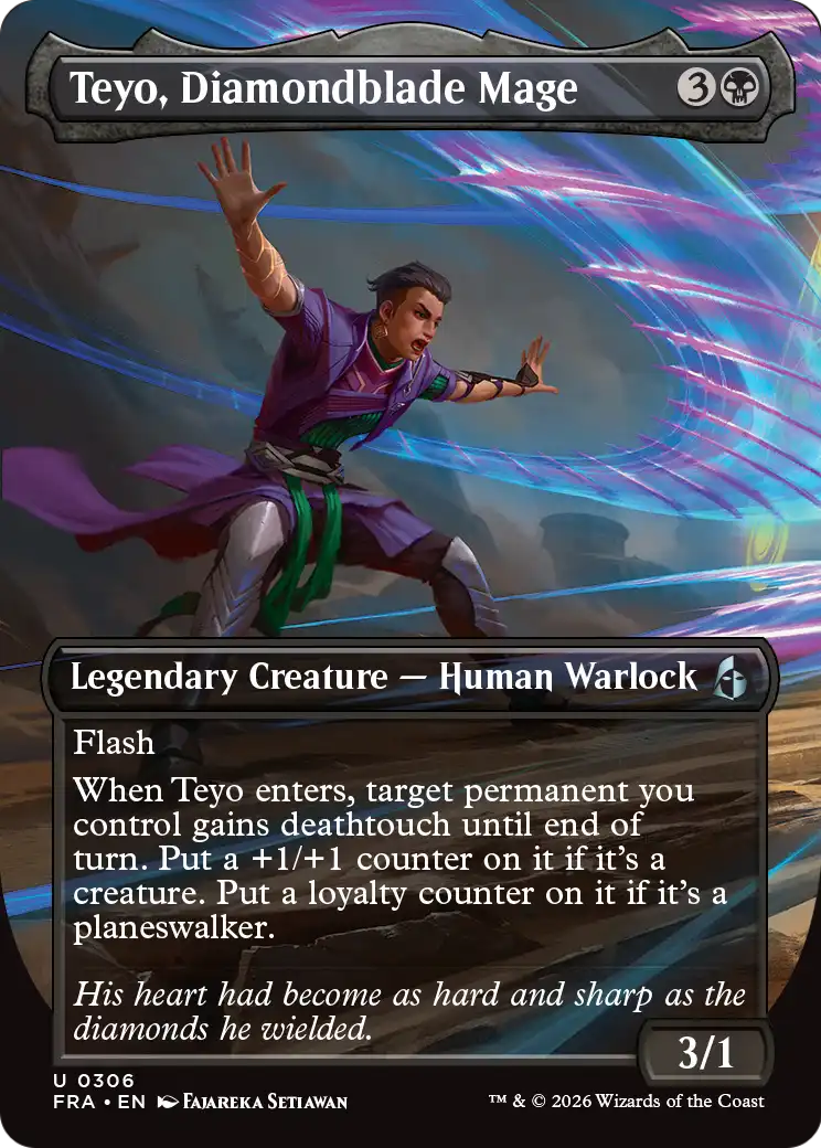 Teyo, Diamondblade Mage (Borderless) [Reality Fracture] | Exor Games Bridgewater