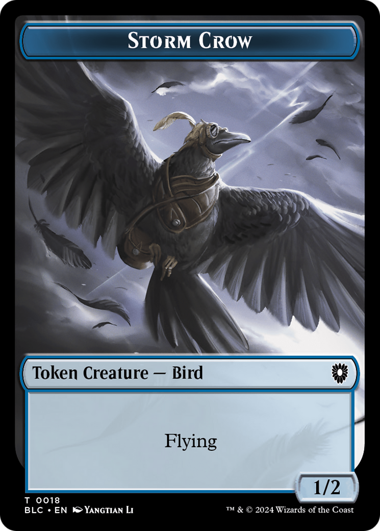 Storm Crow // Bird (003) Double-Sided Token [Bloomburrow Commander Tokens] | Exor Games Bridgewater