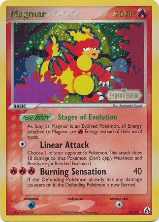 Magmar (21/92) (Stamped) [EX: Legend Maker] | Exor Games Bridgewater