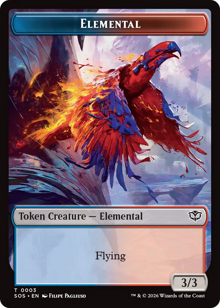 Elemental (0003) // Treasure Double-Sided Token [Secrets of Strixhaven Tokens] | Exor Games Bridgewater