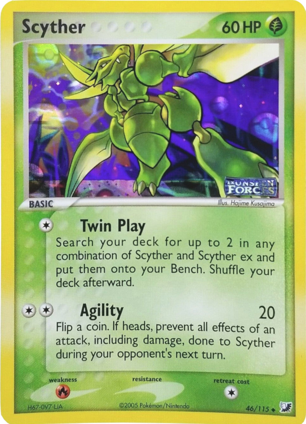 Scyther (46/115) (Stamped) [EX: Unseen Forces] | Exor Games Bridgewater