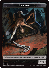 Horror // Glimmer Double-Sided Token [Duskmourn: House of Horror Tokens] | Exor Games Bridgewater