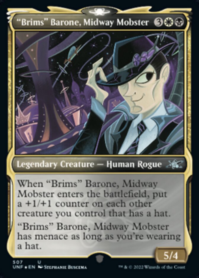 "Brims" Barone, Midway Mobster (Showcase) (Galaxy Foil) [Unfinity] | Exor Games Bridgewater