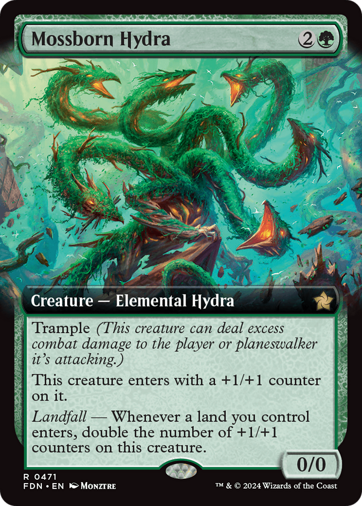 Mossborn Hydra (Extended Art) [Foundations] | Exor Games Bridgewater